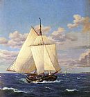 Christoffer Wilhelm Eckersberg En dansk yacht passerer Stevns painting